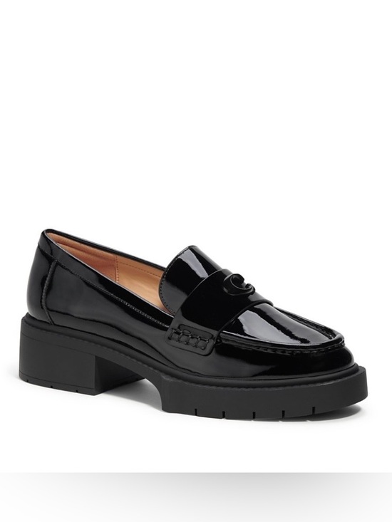 Coach Shoes - Coach Black Patent Chunky Platform Penny Loafers